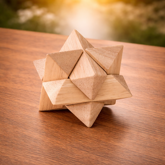 Drewniana Łamigłówka w Kształcie Gwiazdy